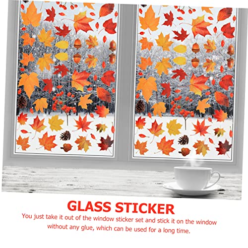 Fenêtre statique stickers décalque de feuille d'érable en PVC repositionnable et lavable - 6