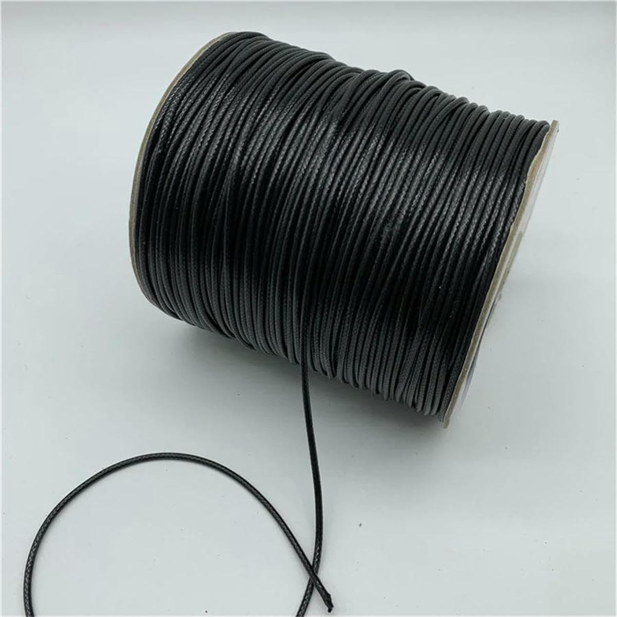 0.5mm 0.8mm 1mm 1.5mm 2mm Black Waxed Cotton Cord Waxed Thread Cord String Strap Necklace Rope For Jewelry Making-1-2mm 5yards