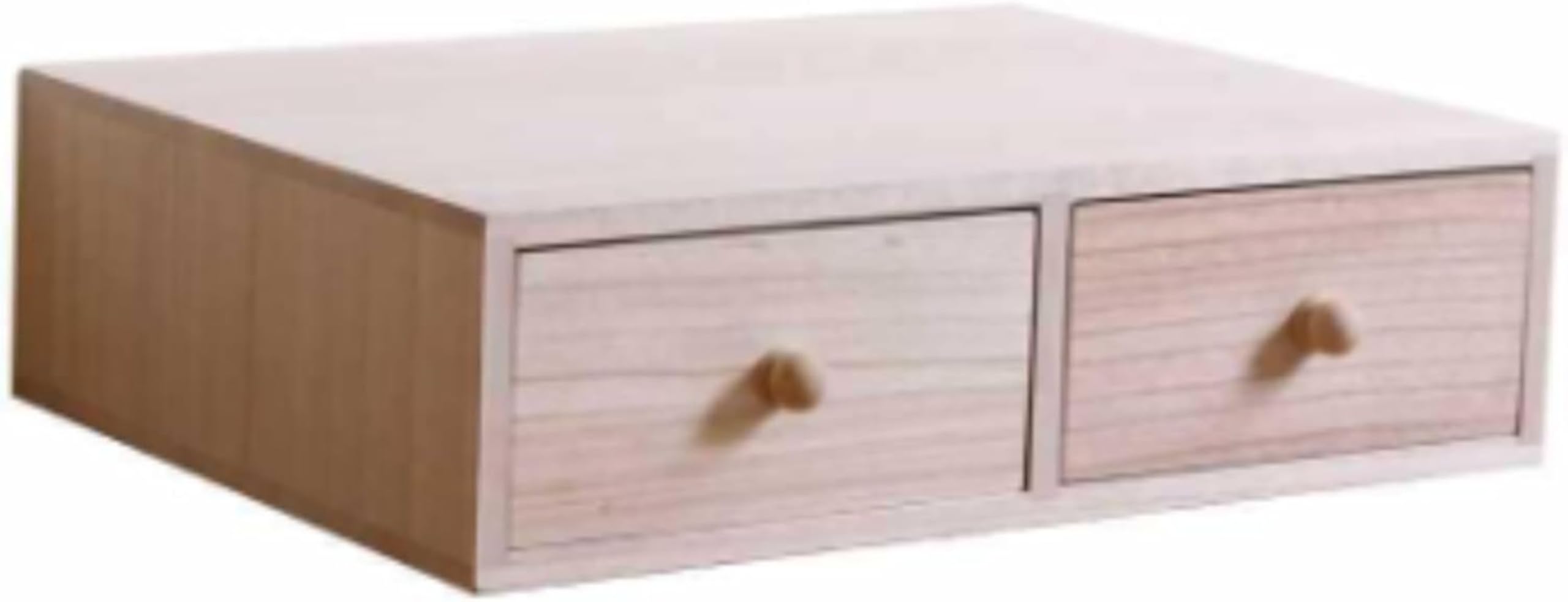 DRWG長タイトル：復古風木制卓上抽斗架 完全組立済み 天然木材製 ノートパソコン・モニター置き台 郵便物・ファイル収納 小物整理キャビネット 使いやすい卓上収納用品 (大型2层抽屉风格+礼品)