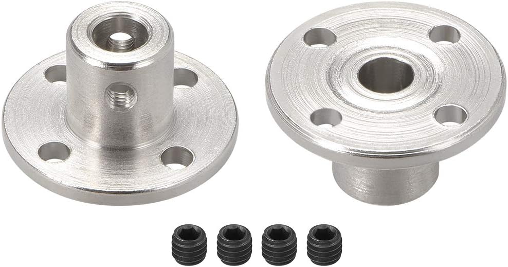 sourcing map 5mm Inner Dia H12*D10 Rigid Flange Coupling Motor Guide Shaft Coupler Motor Connector 2 PCS for DIY Parts