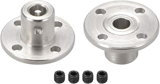 uxcell 5mm Inner Dia H12*D10 Rigid Flange Coupling Motor Guide Shaft Coupler Motor Connector 2 PCS for DIY Parts