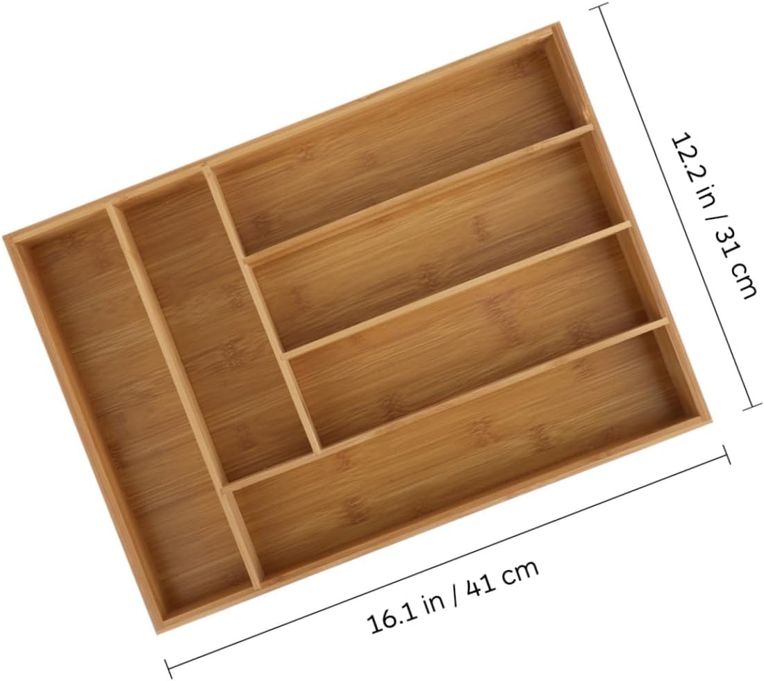Tableware Organizer Drawer Divider 6-compartment Kitchen Cutlery Storage Tray Practical Flatware Organizer for Kitchen Drawer