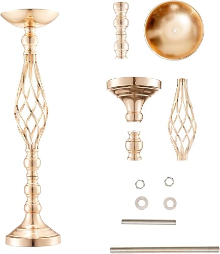 Vista 9 de VEVOR Centro de Mesa de Boda de Metal Dorado, Candelabro, 20 Piezas 58cm/22.83