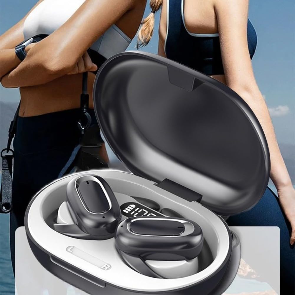 Cuffie sportive da appendere, Bluetooth, Sporty Hanging Ear Earphones, 5.4 Bluetooth, sport, 60 ore, con custodia di ricarica, indicatore LED, IPX5 impermeabile (3 pezzi)