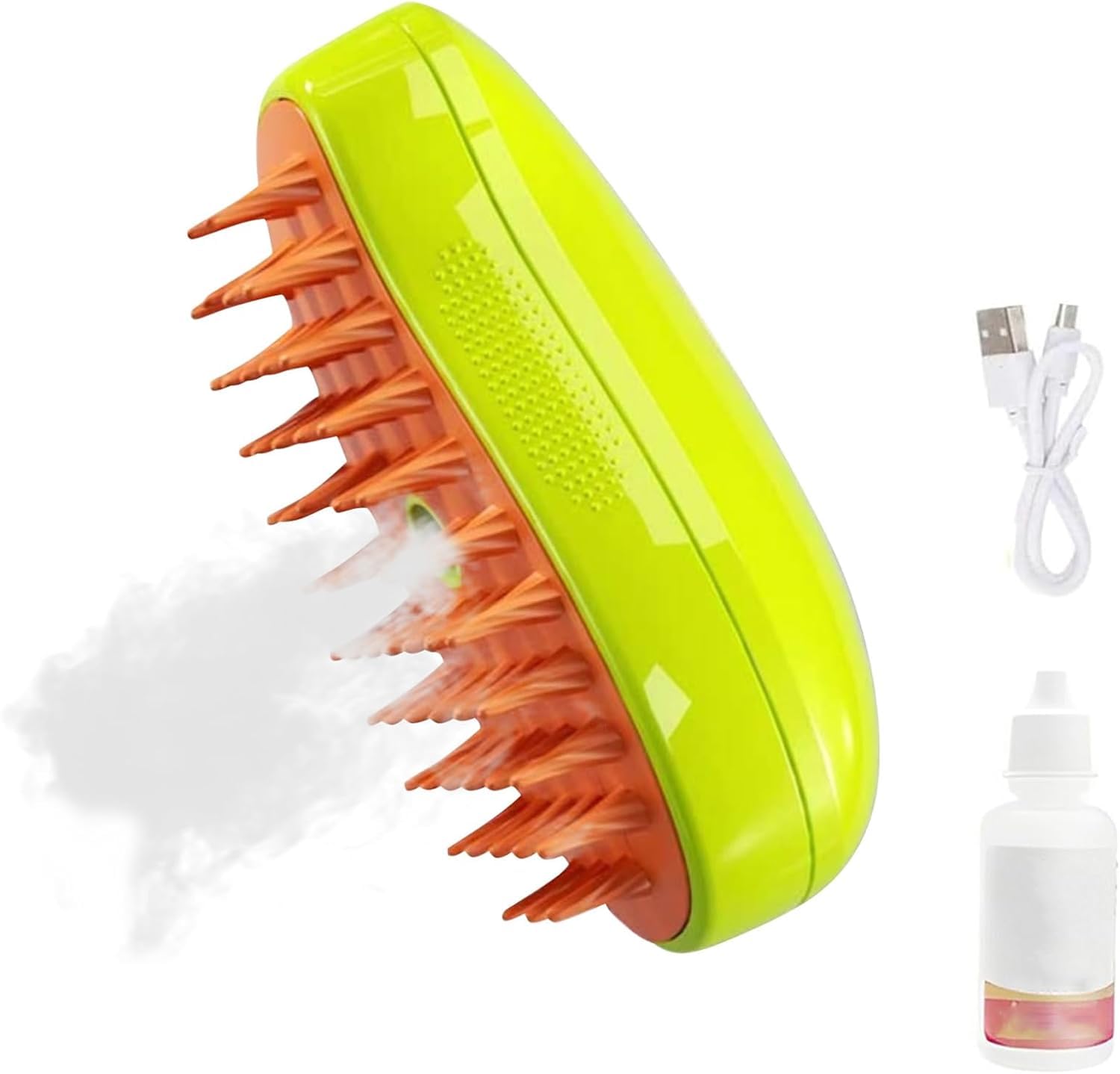 Cat Steam Brush - 3 in 1 Steamy With Water Tank, Spray Massage Comb for Grooming, Massages, Treatments, Eliminate Flying Hair (Green)
