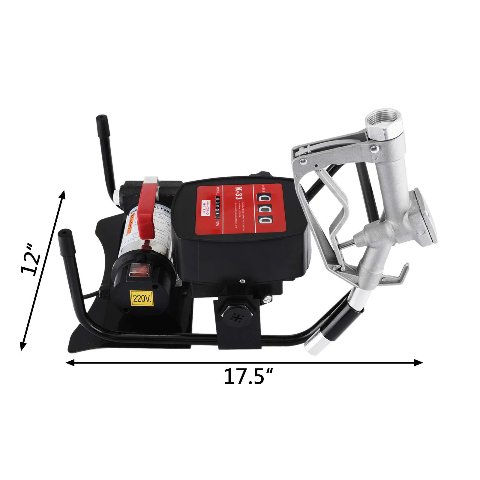 VEVOR Pompe Diesel Automatique 230V 40L/min - Pompe à Fioul Électrique Avec Débitmètre Et Moteur Puissant Auto-Aspirante
