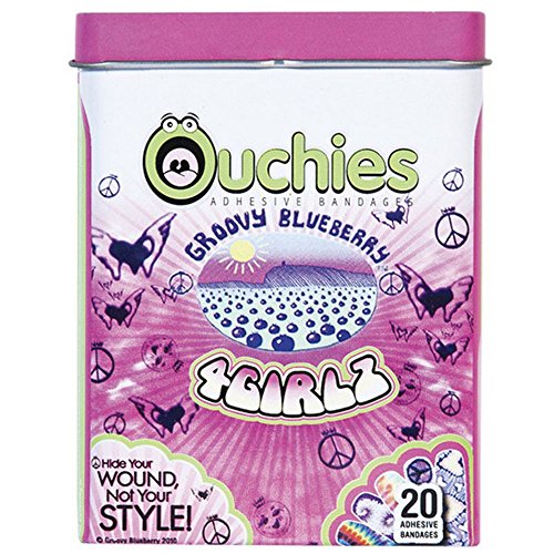 Ouchies Groovy Blueberry Girls Adhesive Bandages, 20 Count