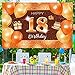 18th Birthday Decorations Backdrop Banner Orange Glitter Dots Happy 18th Birthday Decorations for Boys Girls 18 Years Old Birthday Party Background