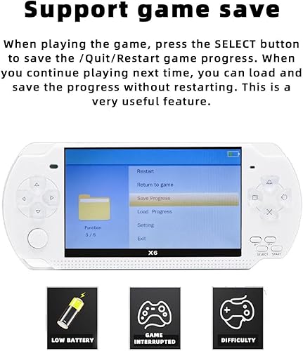 Miniatura 3 de JXD Consola de juegos portátil de 4.3 pulgadas, 8 GB, 2000 juegos integrados para múltiples simuladores, X6, consola de videojuegos retro Mp34Ebook