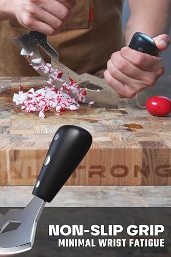 Miniatura 4 de Dalstrong Mezzaluna - Hoja de 8.5 pulgadas - Serie Gladiator - Cuchillo mecedor y picado para productos - Mango ABS negro