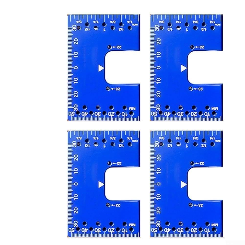 Outil d'alignement de charnière magnétique 80 x 55 mm doté de plusieurs trous de guidage de perçage