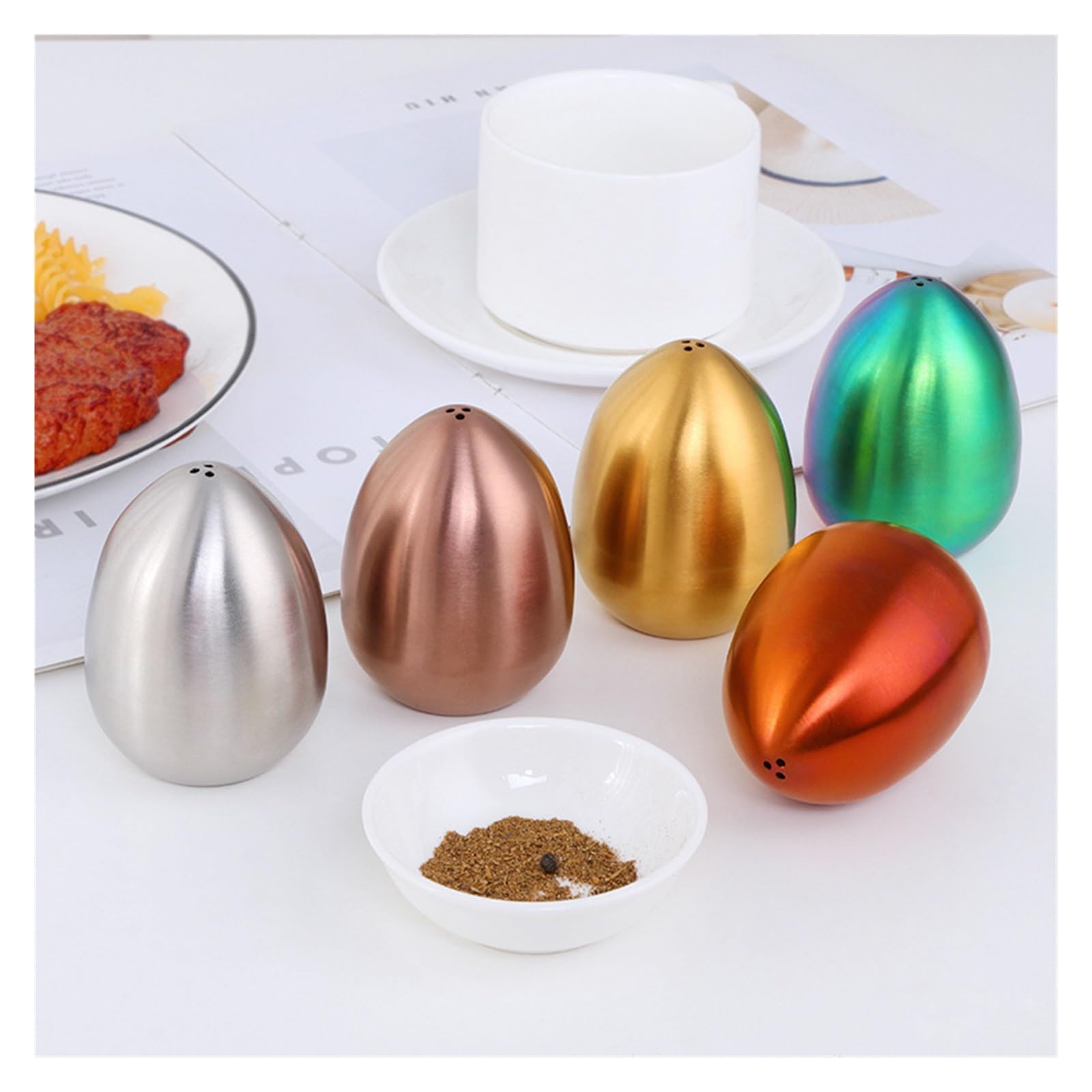 2pcs Stainless Steel Egg Shakers Pour Sucre