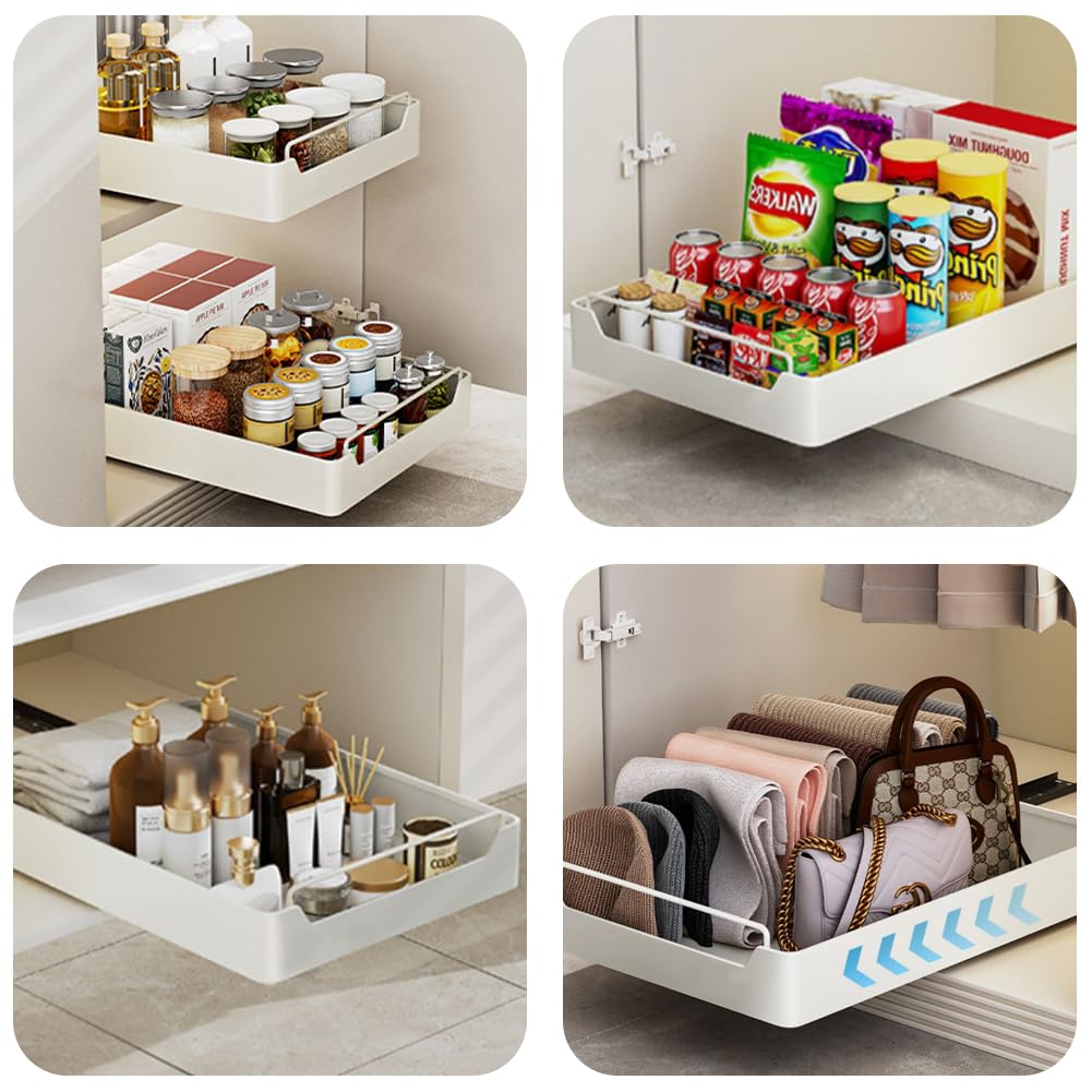 Kast Organizer Geen Boren MJLOMJ Uittrekbare Lade Voor Keukenkasten – Geen Gereedschap Nodig | Telescopische Kastorganizer Voor Bestek En Keukengerei, 25x43x8,2 Cm Sterk Draagvermogen Koolstofstaal Kast Organizer Geen Boren MJLOMJ Uittrekbare Lade Voor Keukenkasten – Geen Gereedschap Nodig | Telescopische Kastorganizer Voor Bestek En Keukengerei, 25x43x8,2 Cm Sterk Draagvermogen Koolstofstaal
