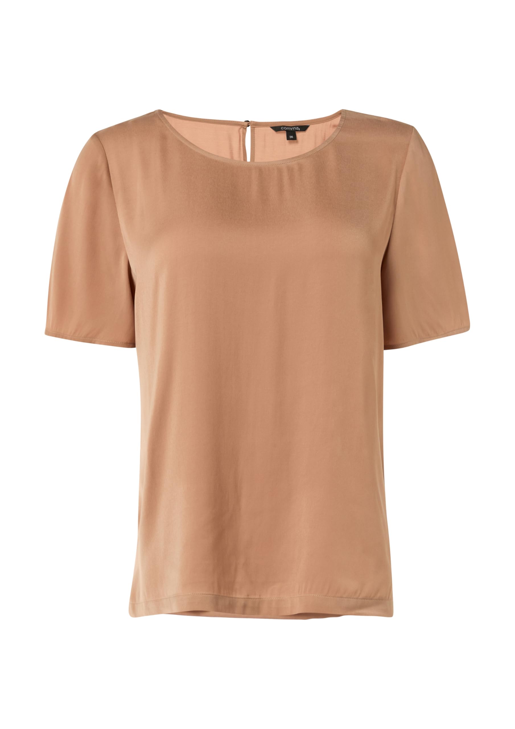 Comma Damen Fließendes Shirt aus Satin im Relaxed Fit Bluse