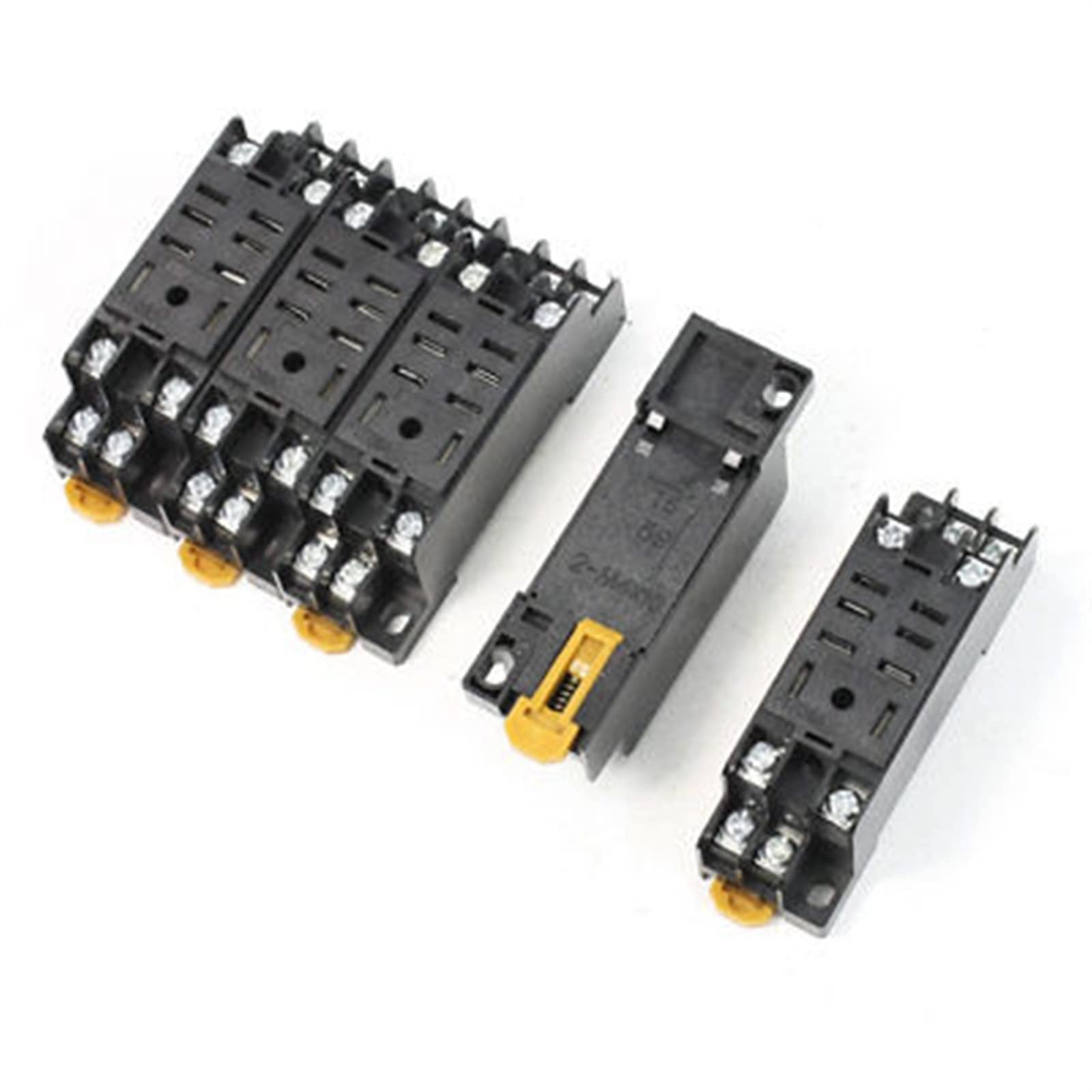 VDOQTLJT Replaceable 8 Terminals DIN Rail Relay Socket Base Holder 5PCS