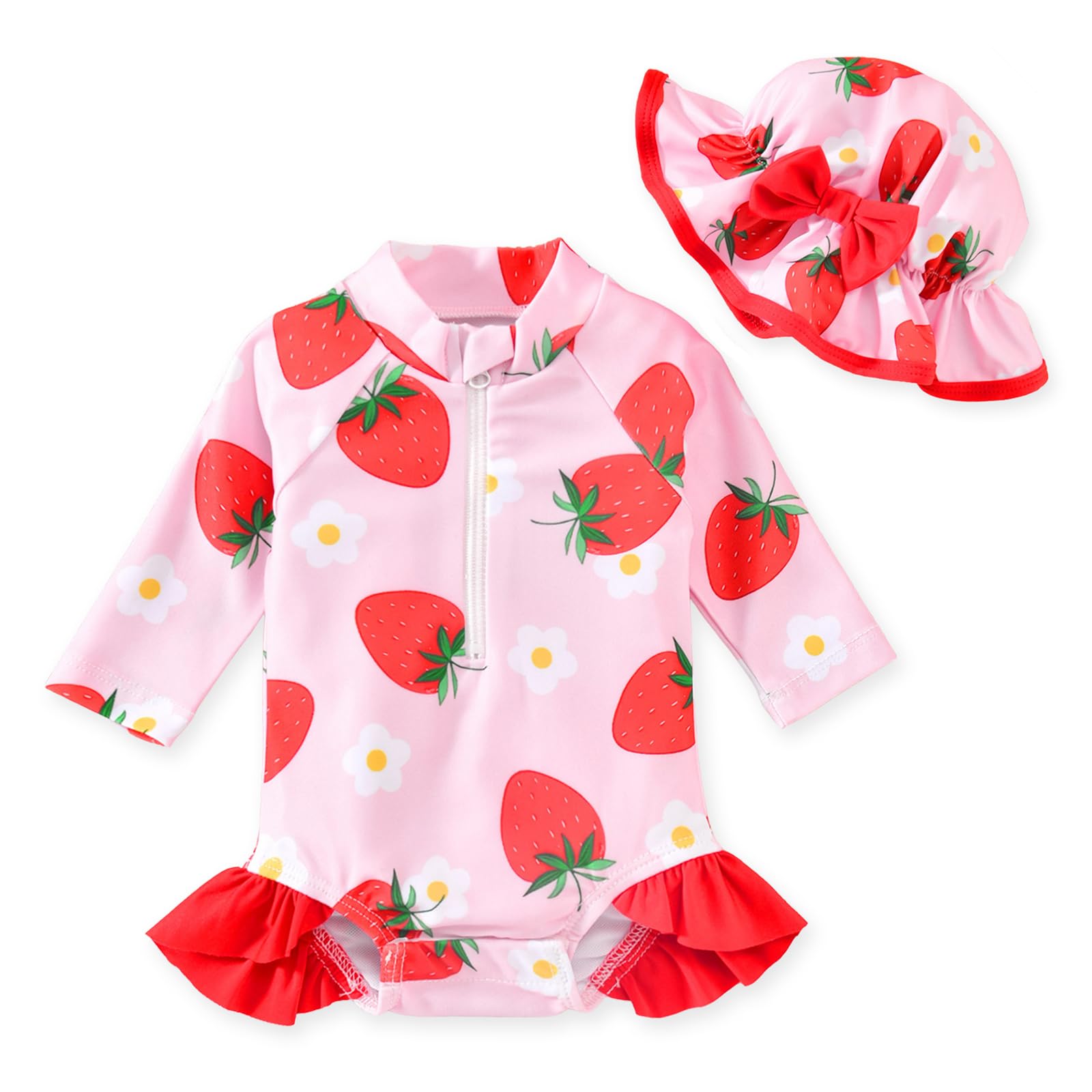 6-12 Months Infant Baby Girls One Piece Long Sleeve Swimsuit Cheetah Leopard Bathing Suit Zip Up Swimwear Beach Wear
