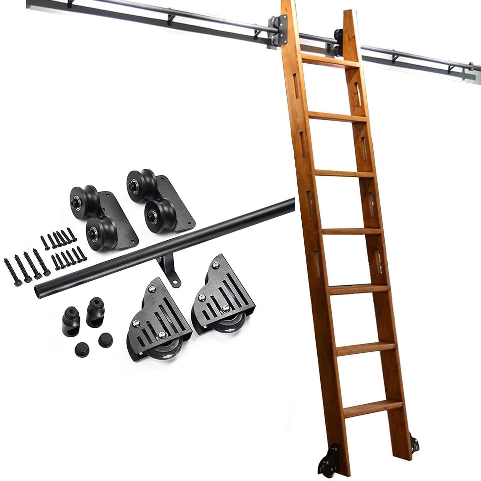 Herrajes for escalera corrediza de 6M, guía deslizante para biblioteca en casa y altillos
