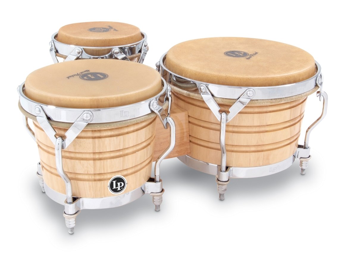 Latin Percussion Generation III Wood Bongo Natural / Chrome LP202-AW