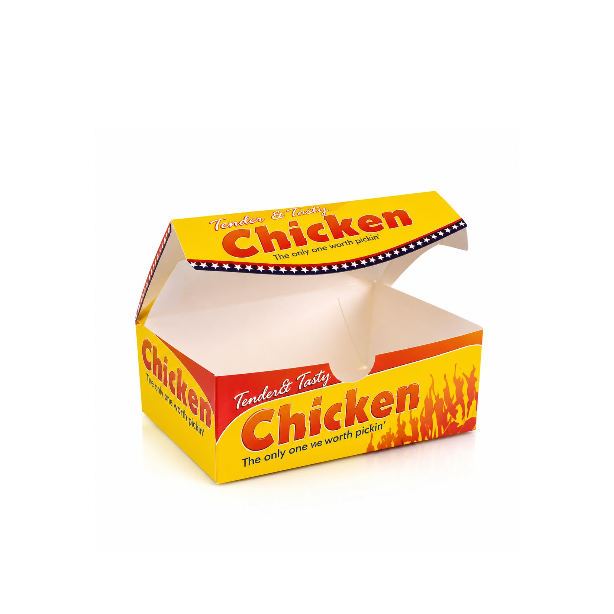 FR Enterprises Chicken & Chips Takeaway Boxes – Kraft Food Boxes with Ventilation – Leak Resistant Fast Food Packaging for Fried Chicken, Fries, Burgers & Takeaway Meals (FC0 Small, 400PCS)