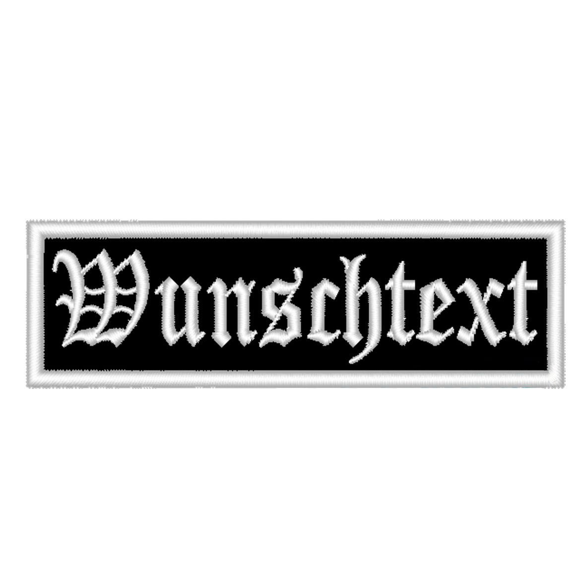 Aufnäher personalisiert mit deinem Wunschtext rechteckig (Rec1) 10x3cm (wahlweise zum Annähen, mit Klett oder zum Aufbügeln)