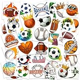 40 Sheets (300 Styles) Assorted Sports Temporary Tattoos for Kids Boy, Soccer Basketball Baseball Football Tattoo Stickers for Kids Party Favor, Gifts for Sports Goodie Bag Stuffers