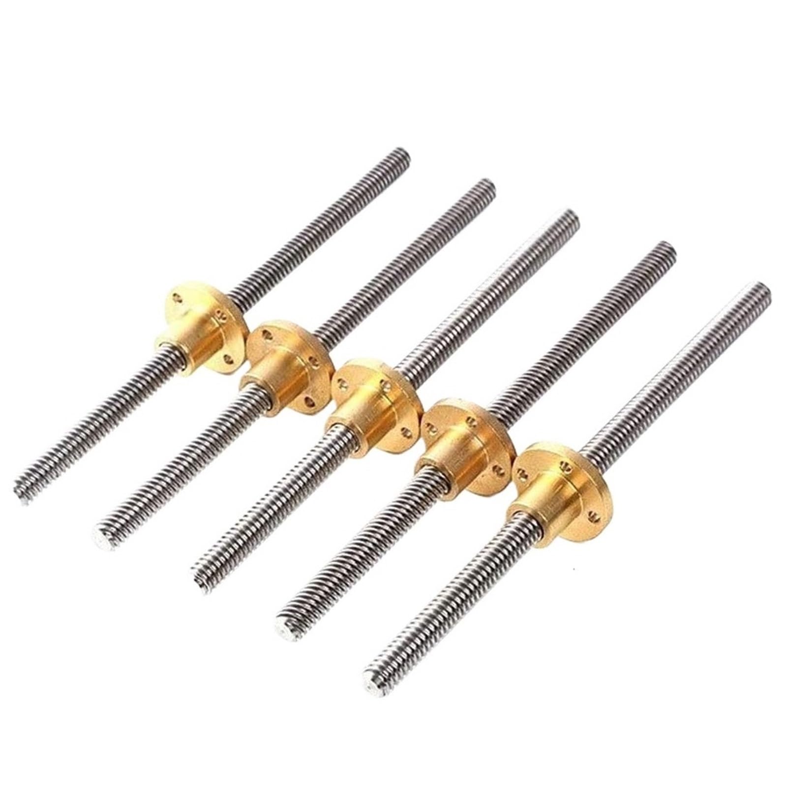 1pc T20 Lead Screw T20 Trapezoidal Rod Screw with Brass Nut Pitch Stainless Steel 3D Printer CNC Parts(Pitch 4 Lead 8mm,300mm)