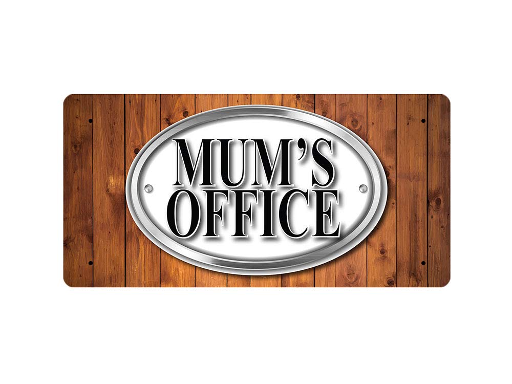 Mcmug White - Mum's Office - Metal Sign, Decorative Sign, 200Mm X 100Mm