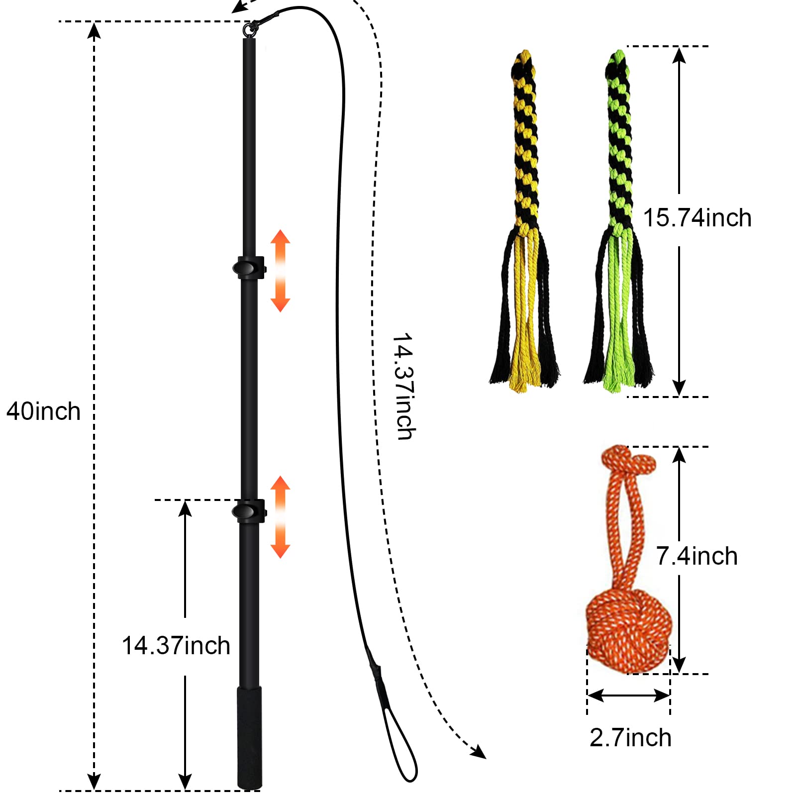 Meieke Flirt Pole speelgoed voor honden, huisdier teaser toverstaf outdoor interactieve huisdier hond flirt paal training oefening touw speelgoed voor kleine, middelgrote en grote honden Meieke Flirt Pole speelgoed voor honden, huisdier teaser toverstaf outdoor interactieve huisdier hond flirt paal training oefening touw speelgoed voor kleine, middelgrote en grote honden