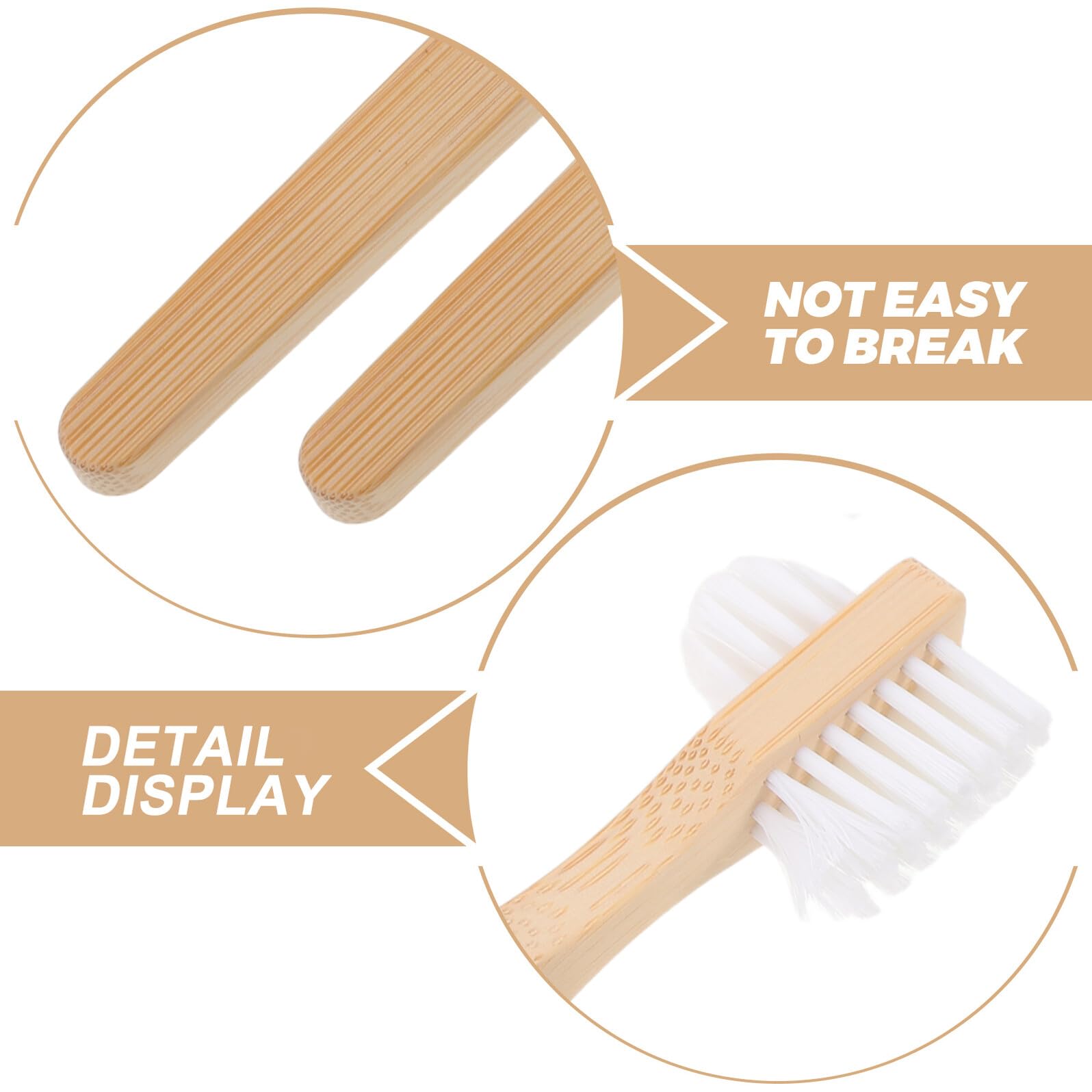 8 Pièces Lot de Brosses à Dents pour Prothèses Dentaires Double Face Poils Moyens Nylon Manche Antidérapant Bambou Nettoyage Profond des Crevasses Portables pour Soins Buccaux à