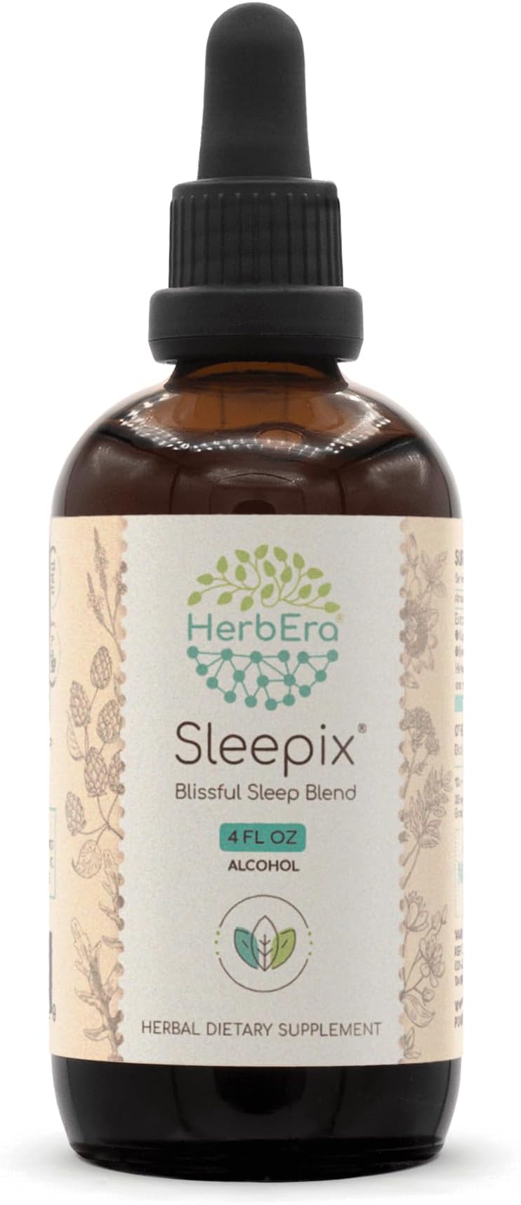 Sleepix A120 Alcohol Extract, Concentrated Liquid Drops: Valerian Root, Wild Lettuce Herb, Blue Vervain Herb, Hops Flower, Passionflower Herb, St. John's Wort Herb. Blissful Sleep Blend 4 Oz