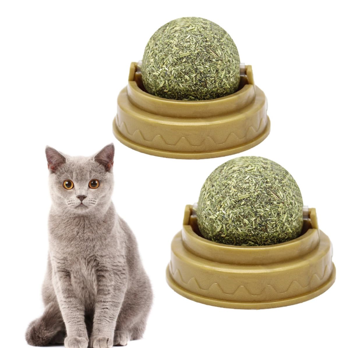 Pelotas de menta para gatos adhesivas para el entretenimiento felino en casa