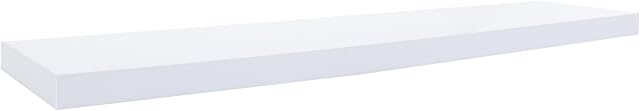Rebecca Mobili Set of 2 Wall Hanging Shelves Floating Shelf Wood White Entrance Contemporary Style Living Room Home Decoration - 3,8 x 100 x 25 cm (H x W x D) - Art. RE6061
