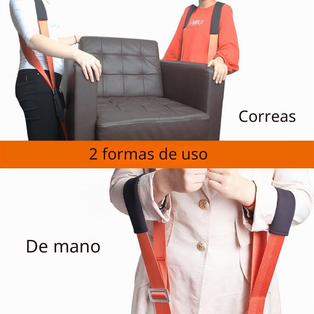 MAXBROTHERS Correa de Transporte para 2 Personas, Correa de Transporte, de elevación para Levantar ergonómicamente y ovos. De Objetos de hasta 200 kg: Muebles, electrodomésticos, colchones