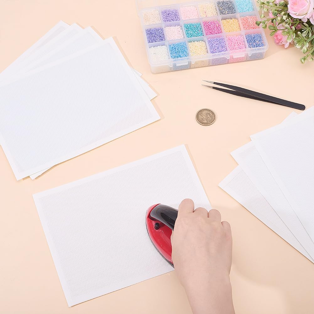 8PCS Thick Texture Fuse Bead Ironing Paper 30.1x20.4cm Reusable Fuse Bead Iron Cloth 0.2mm Edge Binding Heat-Resistant Beads Ironing Mat Sheets Accessories Tool for Beads Craft Projects