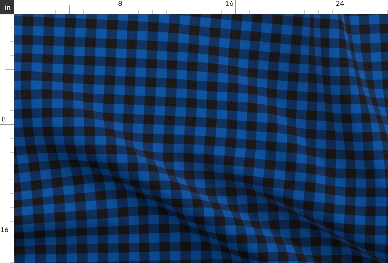 Spoonflower Fabric - Blue Black Buffalo Plaid Quilt Check Kids Printed on Minky Fabric by The Yard - Sewing Baby Blankets Quilt Backing Plush