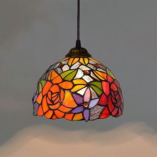 Miniatura 4 de Pantalla de repuesto estilo Tiffany de 8 pulgadas, color rosa, solo para lámpara de mesa, lámpara de escritorio, lámpara colgante, lámpara de pared,