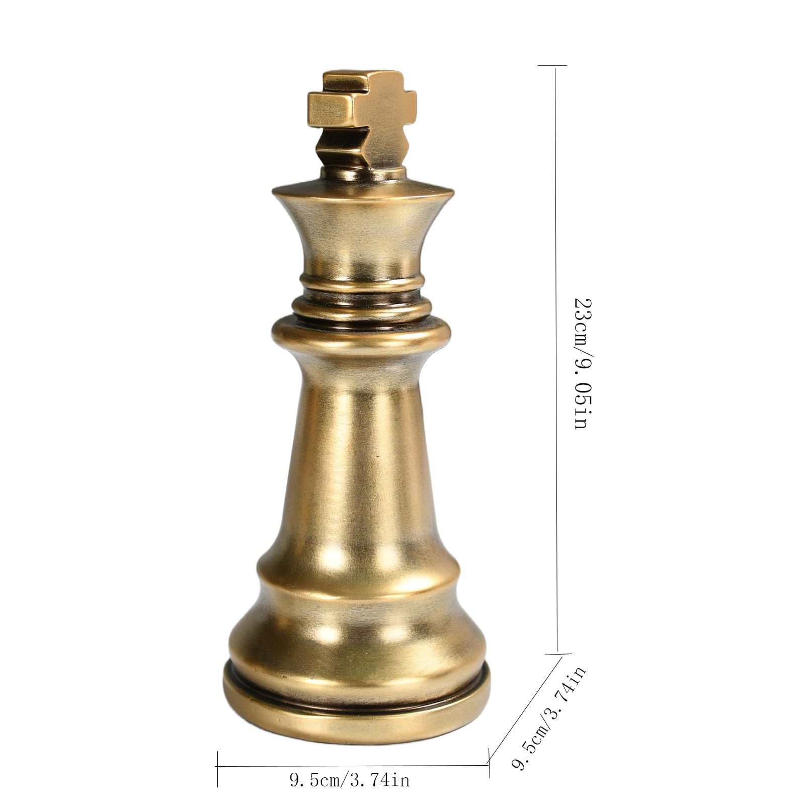 Decoración de ajedrez King – Majestic King & Queen, intrincadamente detalladas, esculturas de decoración del hogar atemporales, adornos de ajedrez internacionales hechos a mano 3