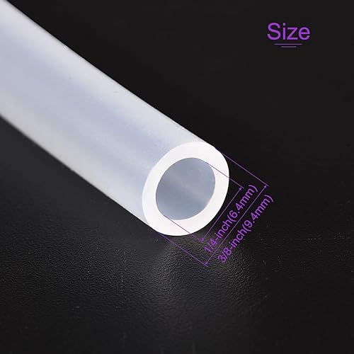 Miniatura 3 de DMiotech Tubo de silicona transparente de 14 de pulgada de diámetro interior de 38 de pulgada de diámetro exterior, tubo de silicona industrial para