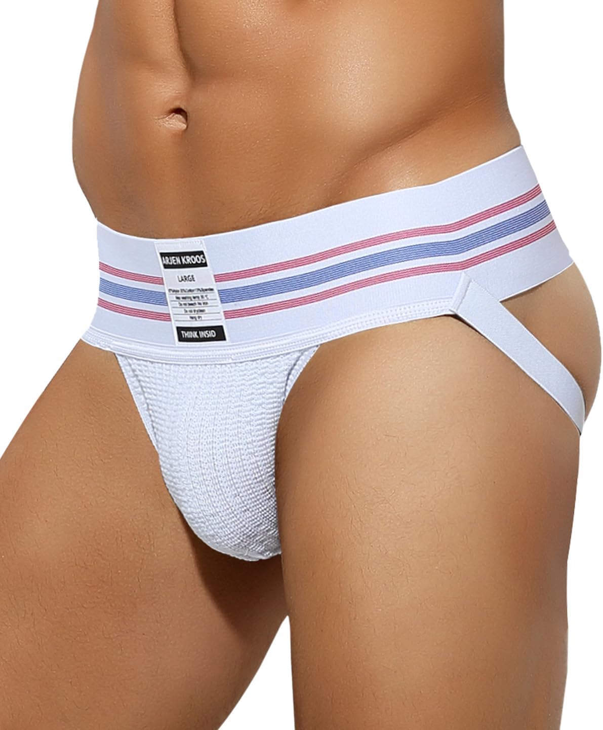 Men's Jockstrap Athletic Support Jock Strap with 3" Elastic Waistband & Ventilated Pouch for Gym/Sports