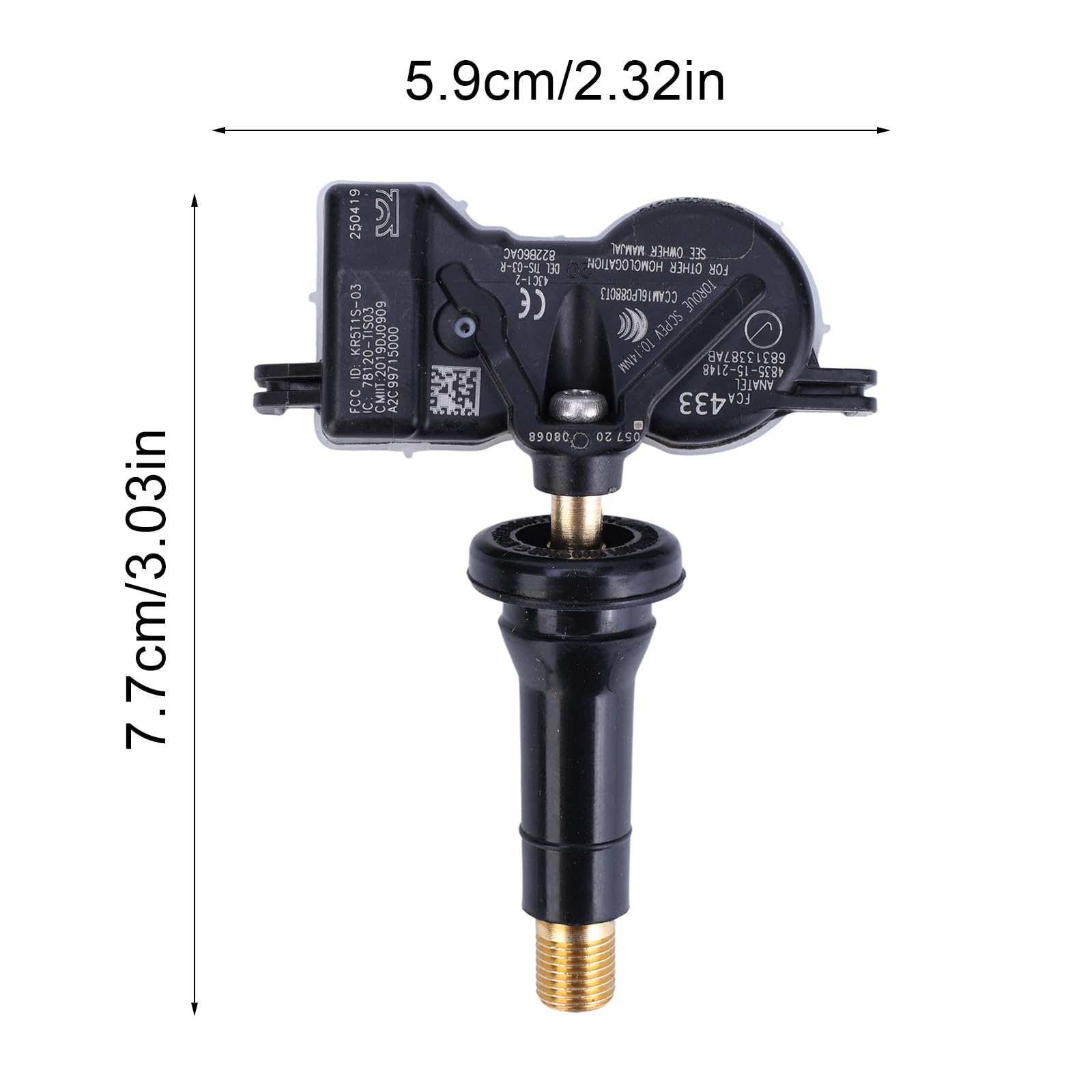 4 pezzi Sensore TPMS per pressione pneumatici per Fiat 500X 2015-2024, per Jeep Renegade 2014-2025, Compass 2017 Sensore di pressione pneumatici Sistema di controllo della pressione dei pneumatici