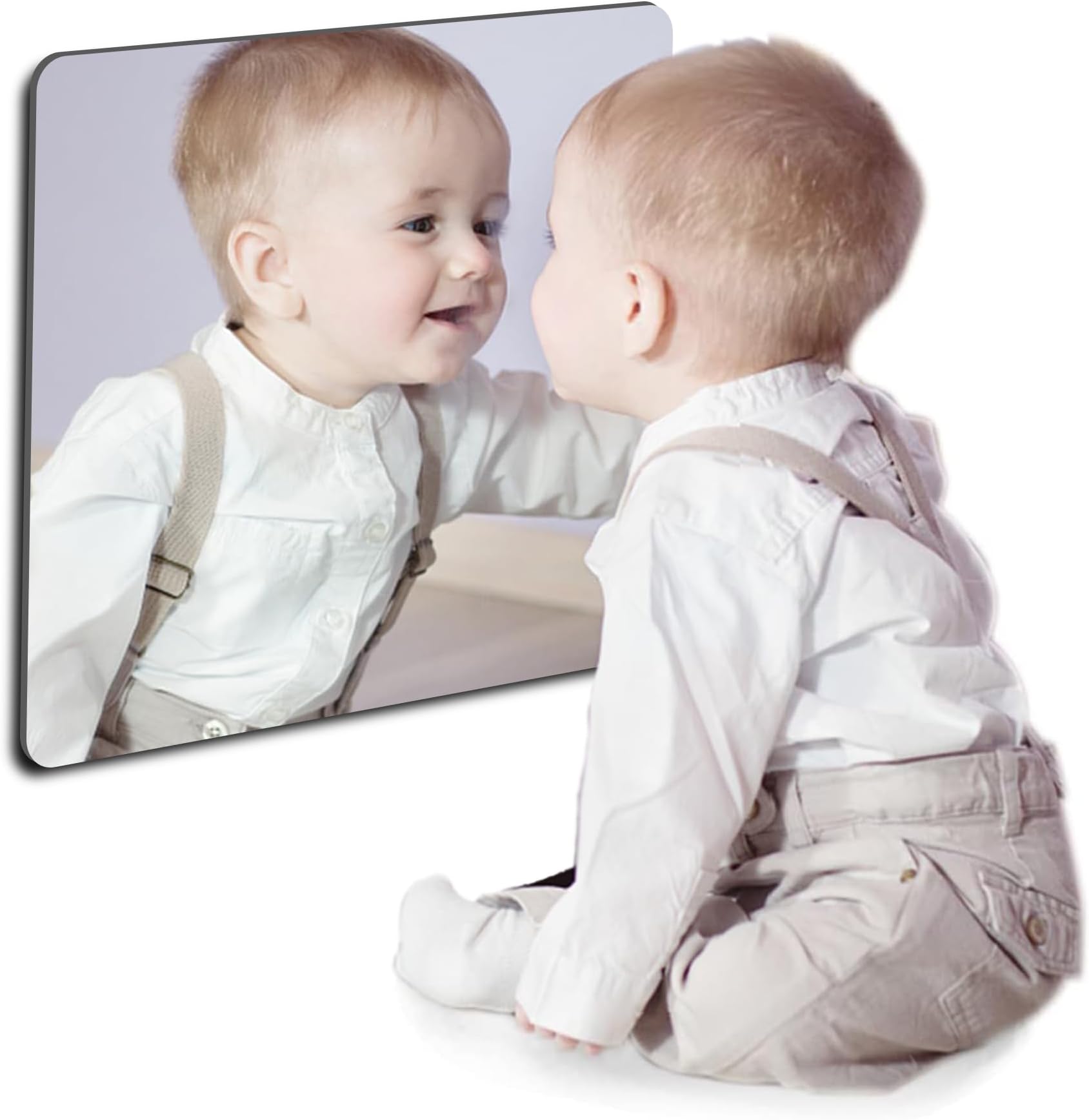 quegau Plastic Mirror Wall Mounted,Thick 1/8",1Pcs 6"x6",Kids Safety Shatterproof Mirror for Wall,Made of Unbreakable Acrylic Non-Glass,Great for Bedroom Door Closet,Kids' Rooms Mirror