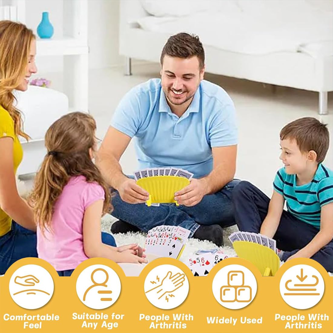 2 Pezzi Porta Carte da Gioco Supporto di Carte da Poker in Plastica Porta Carte per Bambini Anziani Adulti Disabili Mani Libere