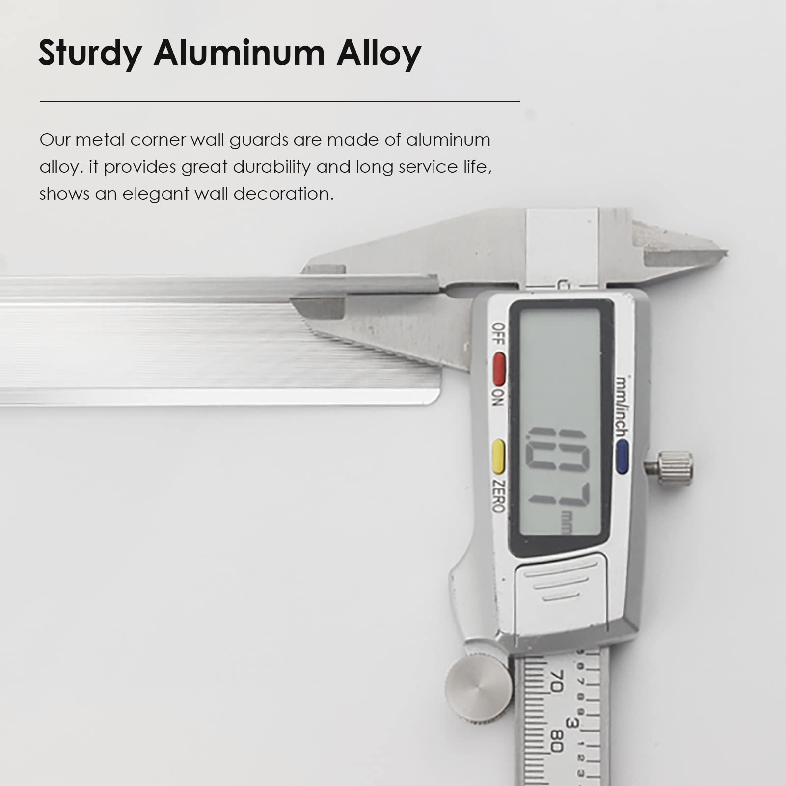 Protector de esquina de pared negro personalizado en forma de L, protector de esquina de pared autoadhesivo/tira de seguridad de aluminio, protector de esquina extra largo, 4 piezas de longitud de