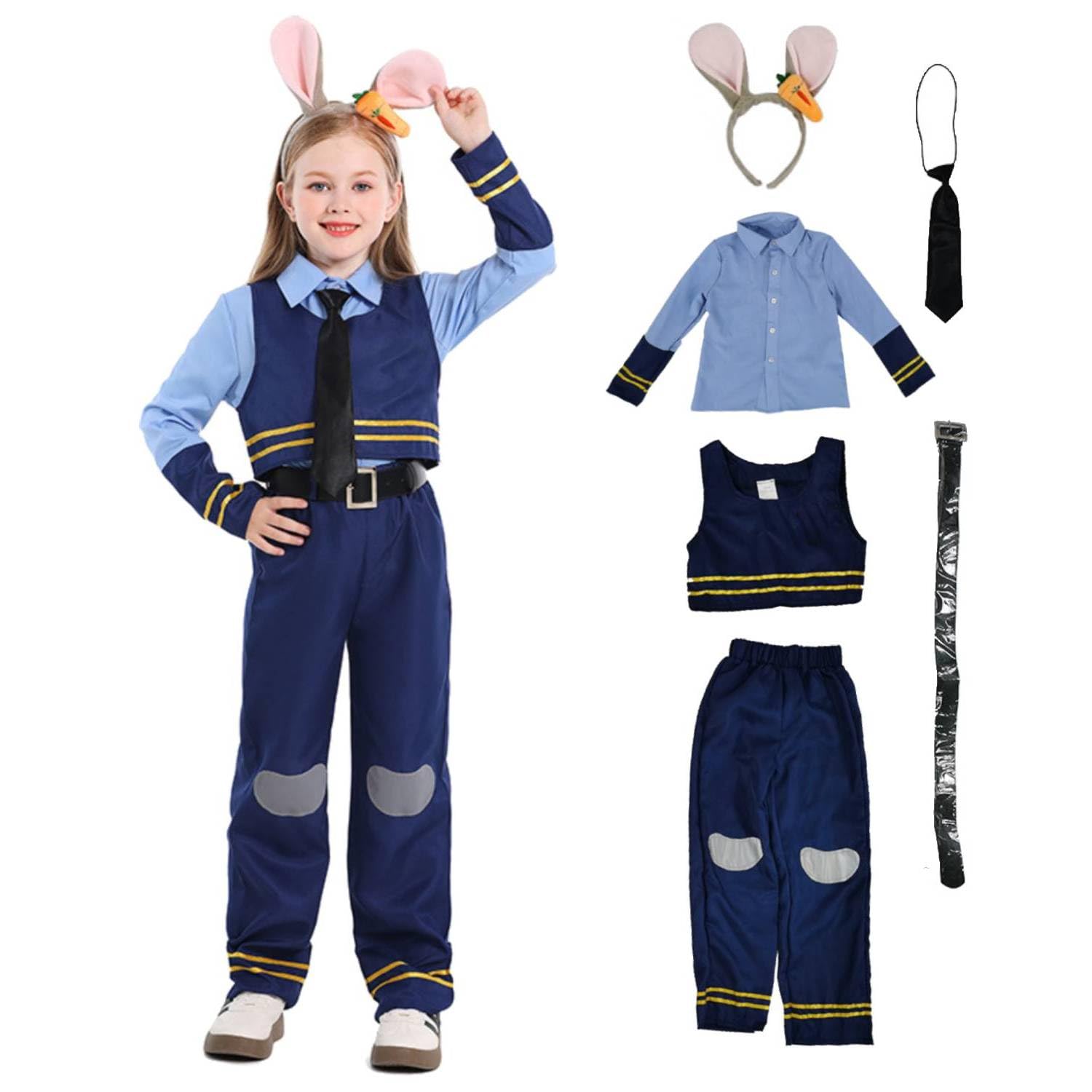 Yulefly Officer Judy Costume Judy Trousers Police Officer Role Play Accessories Carnival Costume Halloween XL