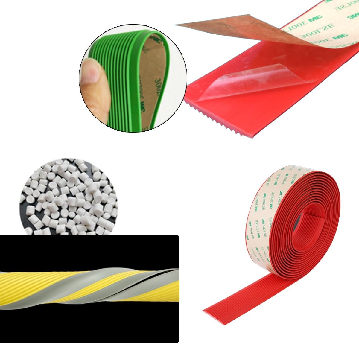 Protector de borde de escalera autoadhesivo antideslizante de goma para bordes de escalera, tiras antideslizantes de goma antideslizante para peldaños de tracción para escaleras, esquinas, bordes de