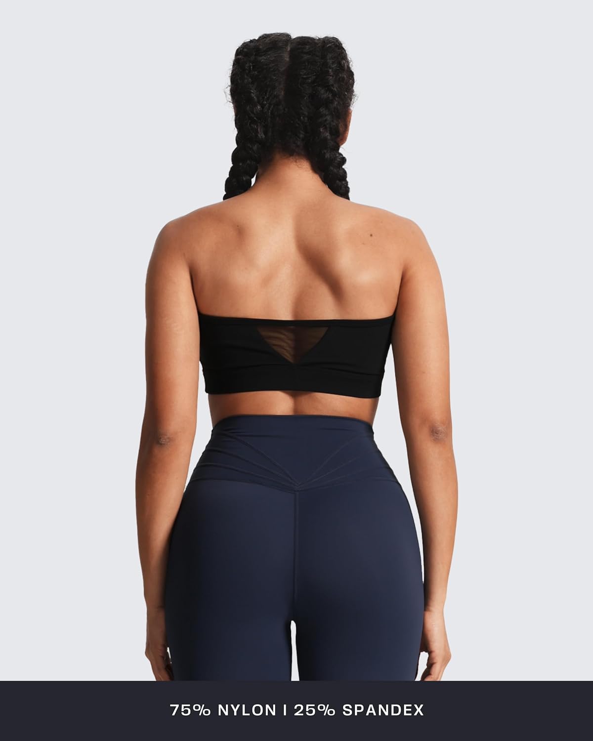 Aoxjox Women's Workout Strapless Bandeau Mesh Bras Training Fitness Running Yoga Crop Tank - Image 5