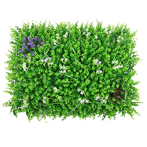 Paneles de setos artificiales de boj 12 paneles artificiales de los pedazos de madera de boj Lasting El verde artificial de imitación de la planta de cobertura pantalla de privacidad cerca del patio t