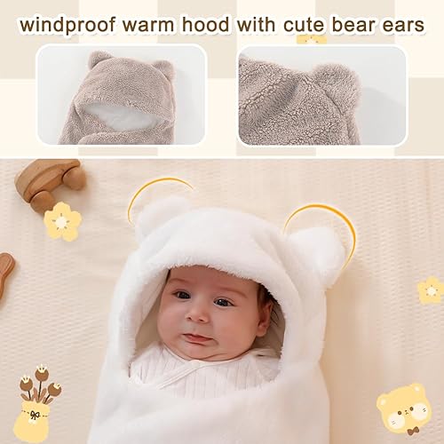 Miniatura 9 de Manta de forro polar de invierno para bebés de 0 a 3 meses, cálida y ajustable, para recién nacidos, saco de dormir de felpa suave