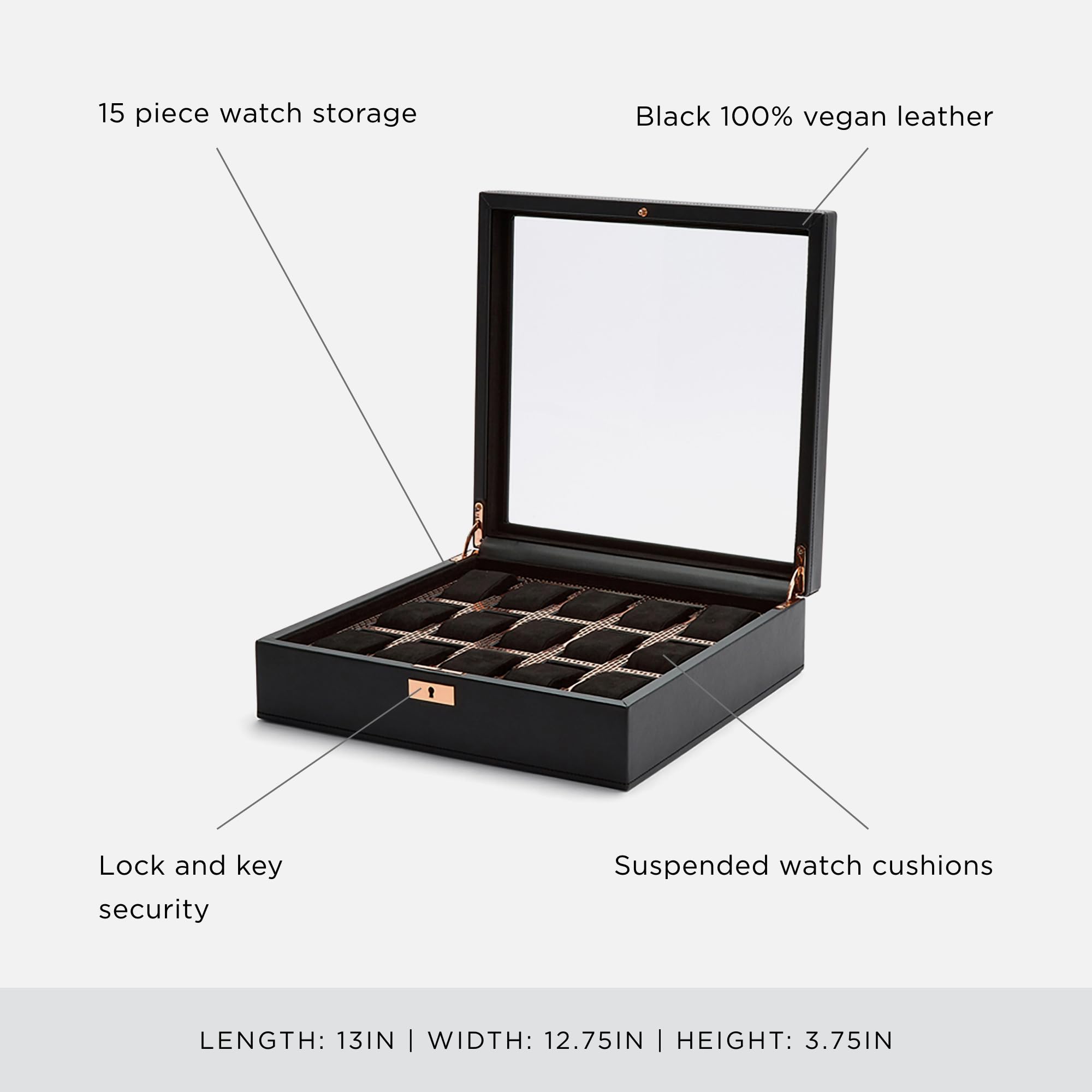 Amazon.com: WOLF Axis 15-Piece Watch Box, Copper - Features 15