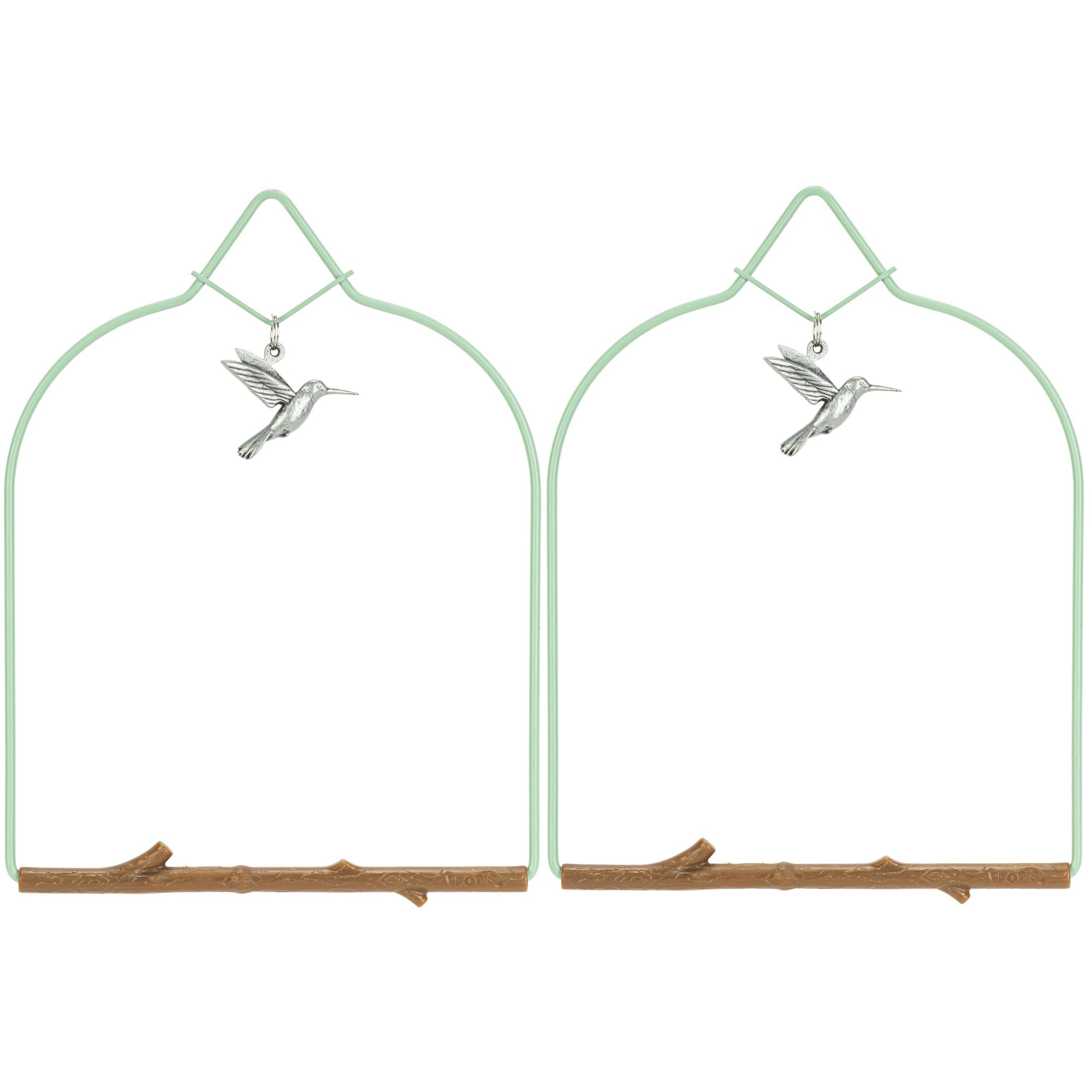 Pop's Birding Hummingbird Swing, USA Made Original Charm Humming Bird Swing for Outdoors (Charm (Vintage Copper), 2 Pack)